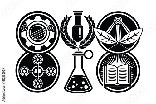 Symbols of Science Greek Medicine Industry Set