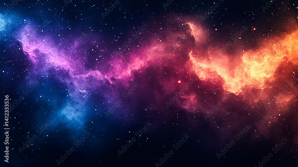 Fototapeta premium Dark noise texture background, grainy blue purple orange glowing color gradient wave, black backdrop banner poster design