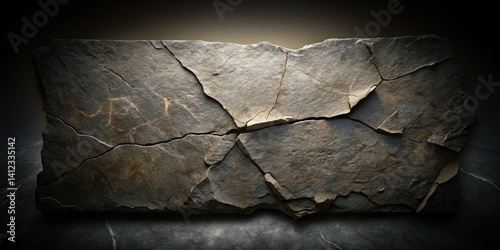 Dark Cracked Stone Texture Background - Abstract Rugged Dramatic Stone Surface
