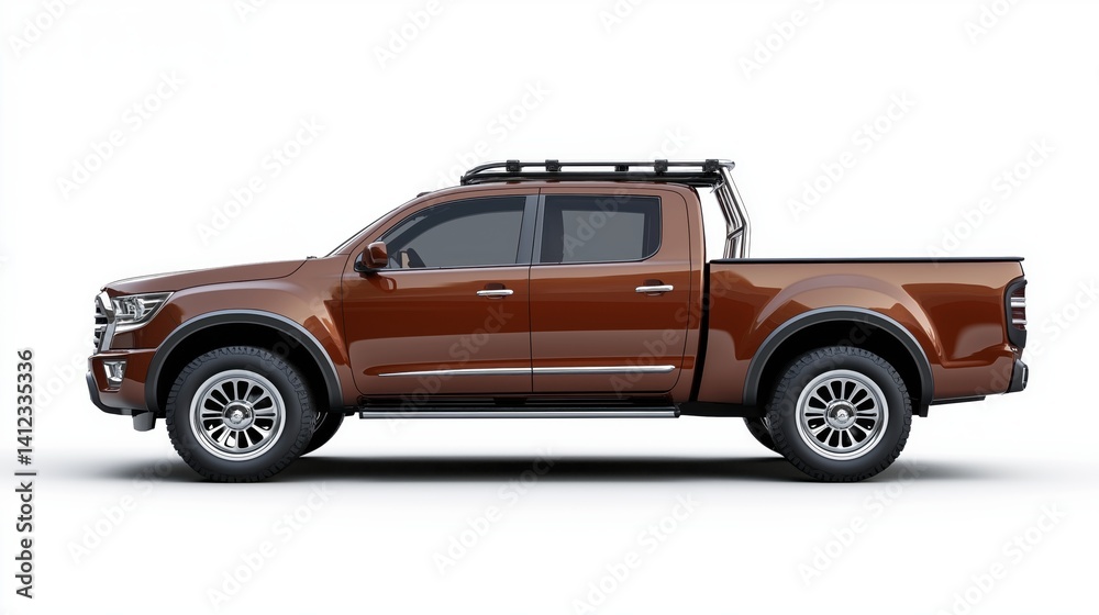 A glossy brown pickup truck A glossy brown pickup truck
