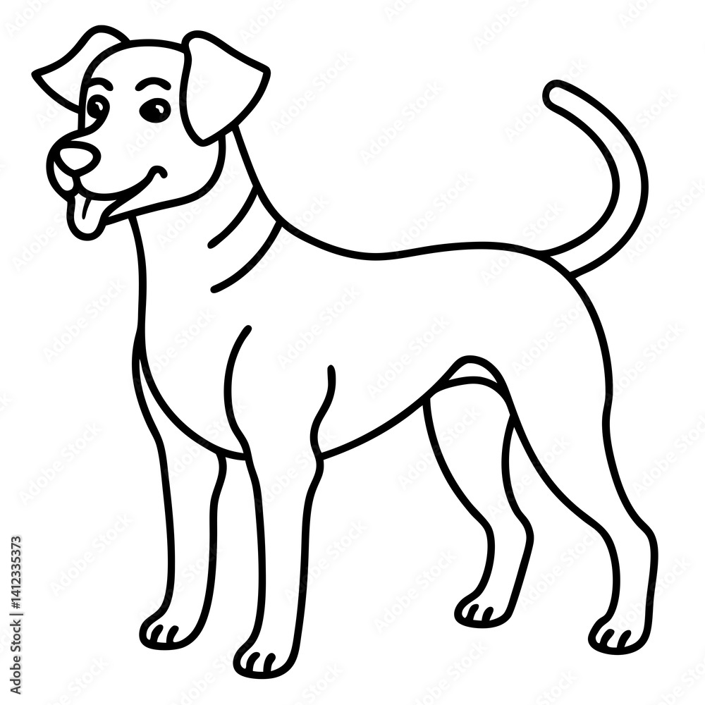 Abstract Dog Line Drawing