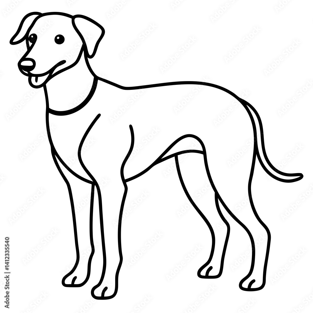 Fototapeta premium Abstract Dog Line Drawing