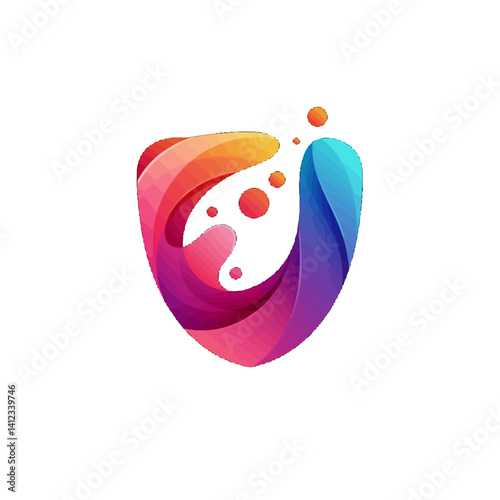 Colorful Abstract Shield Logo Design