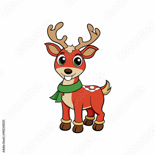 reindeer vector on white