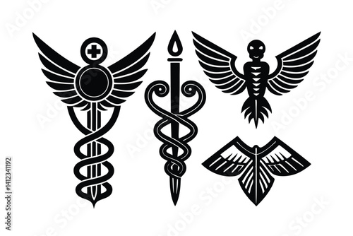 Symbols of Science Greek Medicine Industry Set