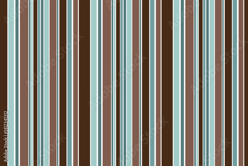 Seamless pattern with vertical stripes in turquoise and chocolate tones. Vector