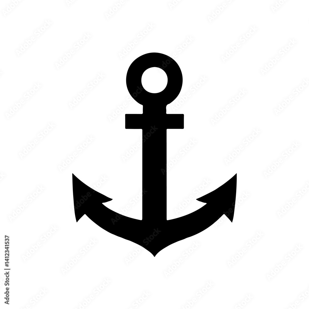anchor vector logo illustration. black and white icon silhouette anchor vector logo illustration. black and white icon silhouette