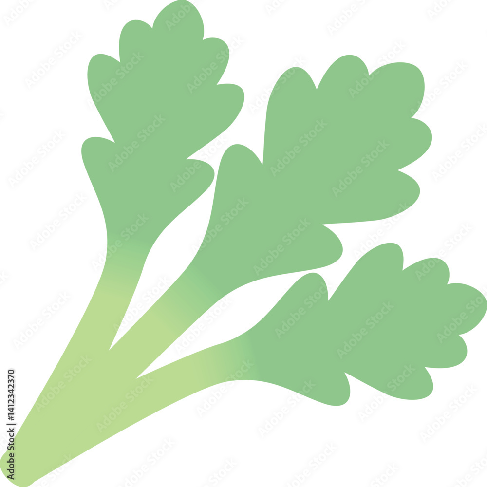 Obraz premium 柔らかい色の野菜イラスト 春菊