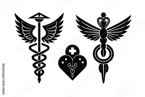 Symbols of Science Greek Medicine Industry Set
