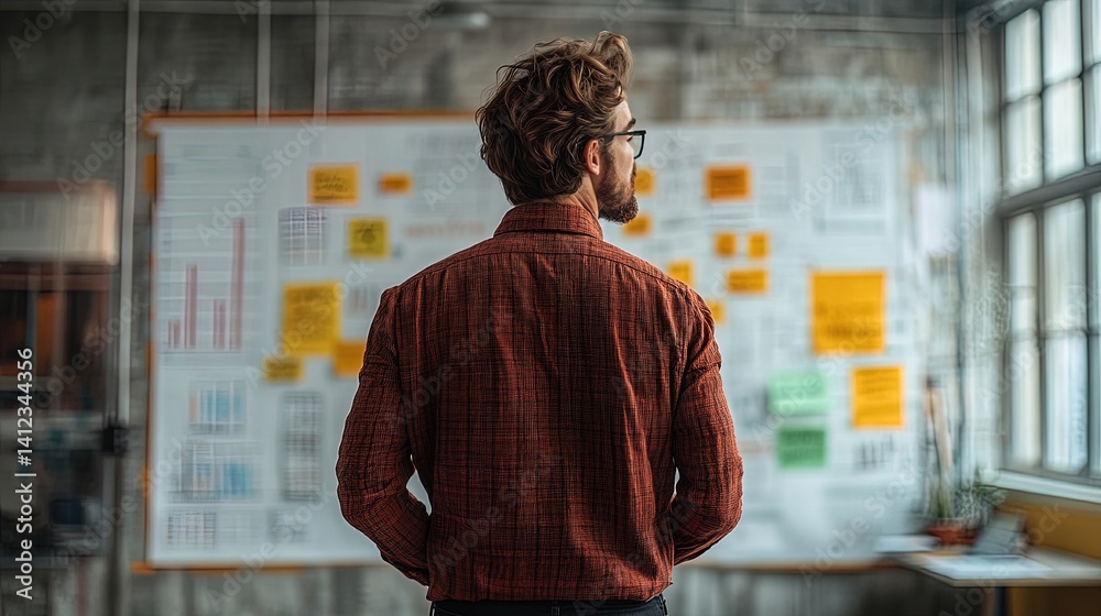 Visionary Businessman Examining Strategy Visionary Businessman Examining Strategy
