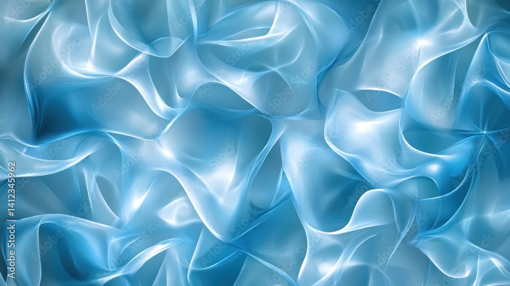 Fototapeta premium Abstract blue flowing texture, design background