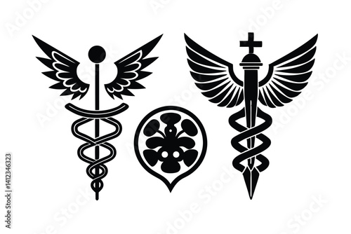Symbols of Science Greek Medicine Industry Set