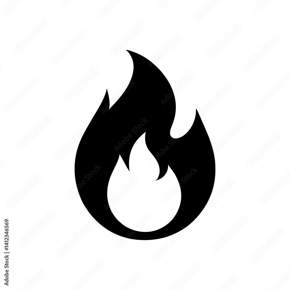 flame vector logo illustration. black and white icon silhouette flame vector logo illustration. black and white icon silhouette