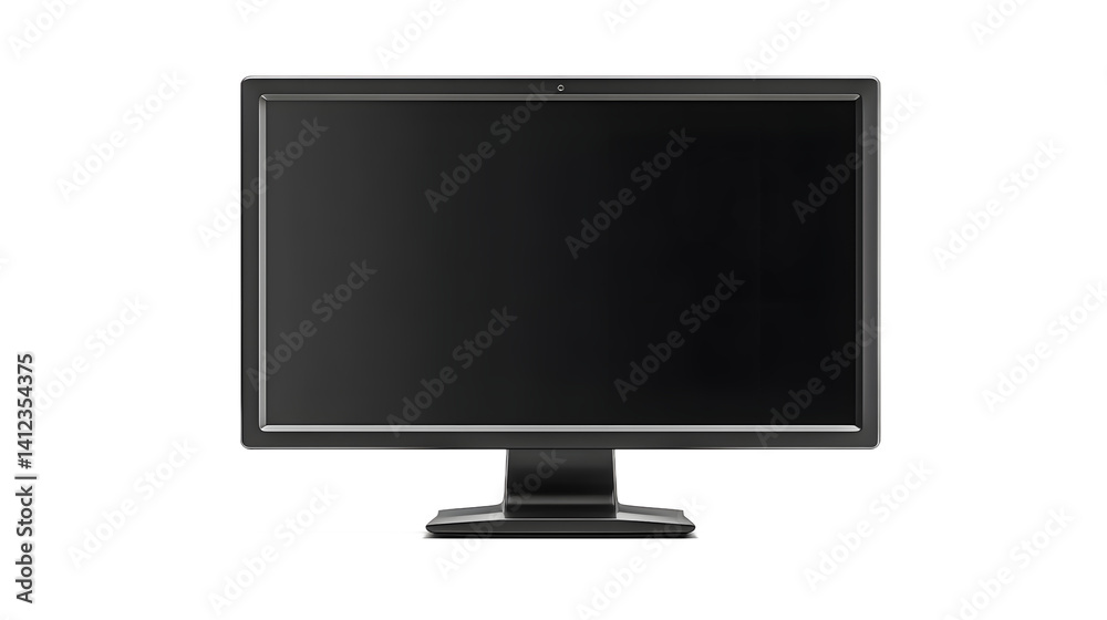 A sleek black computer monitor with a minimalist design, perfect for modern office or home use. A sleek black computer monitor with a minimalist design, perfect for modern office or home use.