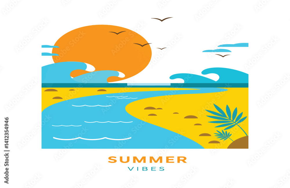 Stunning tropical sunset casting light on summer vibes Stunning tropical sunset casting light on summer vibes