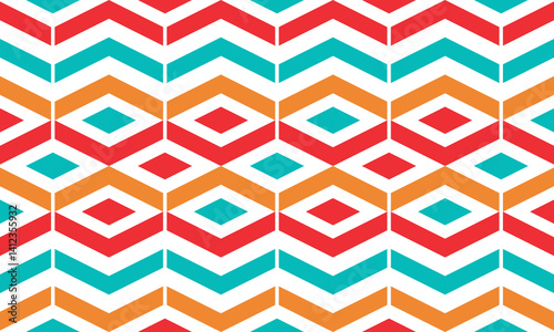 Beautiful geometric background. Figures of different shapes. Tribal form. Flowers. Geometric design. Creative textures. Colorful art. Modern graphic poster. Retro color. Vector illustration