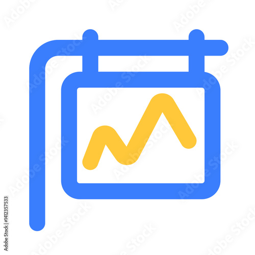 vector illustration of a incline road sign