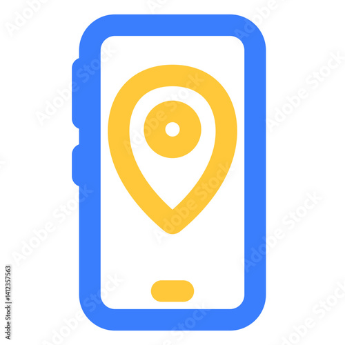 map pointer on mobile phone icon
