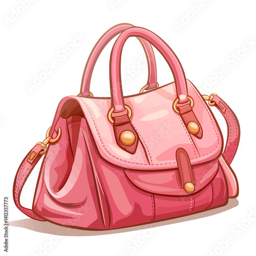 Pink female handbag