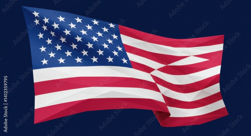 Fototapeta premium Stylized American Flag Illustration