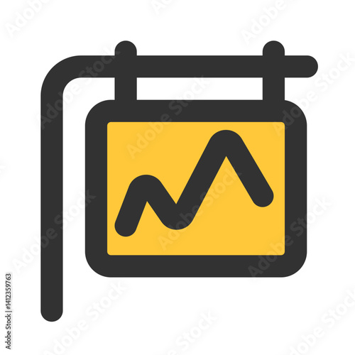 vector illustration of a incline road sign
