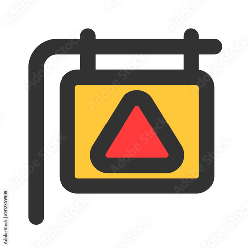 warning sign on a white