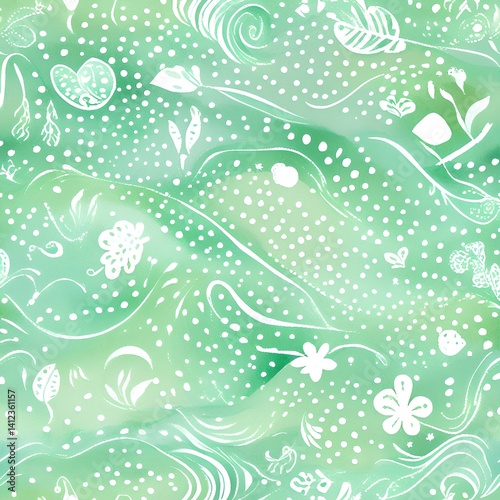 cute green pattern background