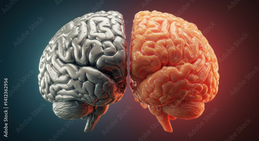 Surreal Brain Halves in Metallic Armor Surreal Brain Halves in Metallic Armor