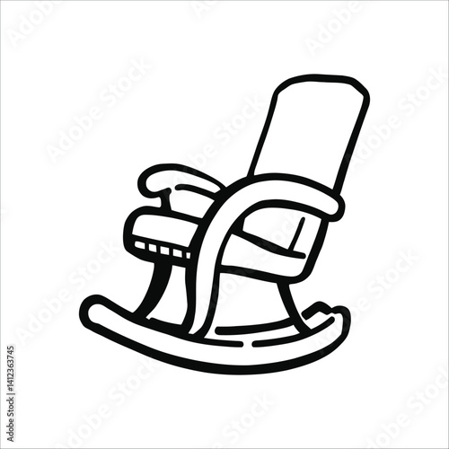 Rocking chair illustration vector graphic design furniture antique vintage seat wood comfort relaxing home decor