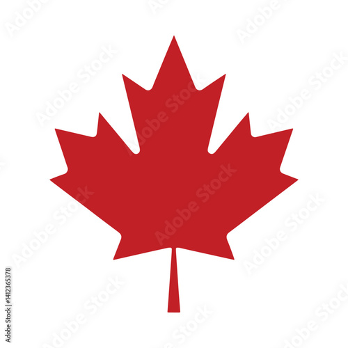 Red Maple Leaf Vector Icon Representing Canada Symbol of National Identity Nature and Seasonal Designs for Digital Artwork Editable Vector Illustration isolated on a white background