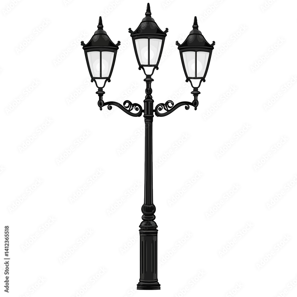 Obraz premium Street lights on a white