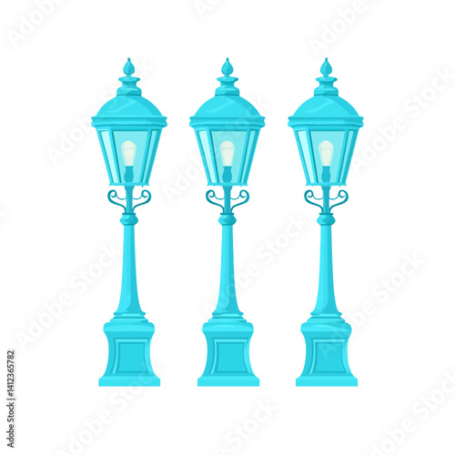 Street lights isolated on white 