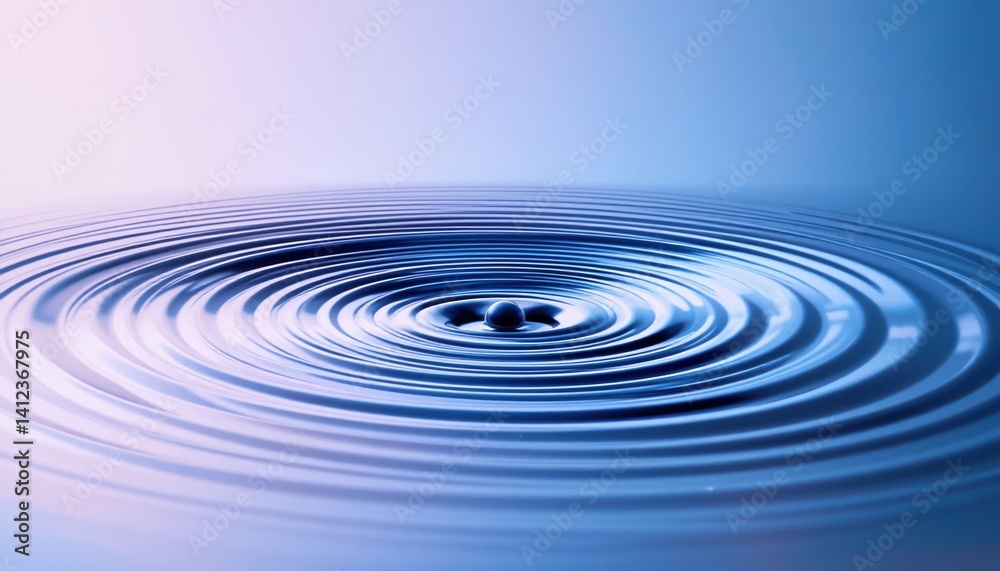 Fototapeta premium Water ripple effect in tranquil blue environment abstract visual representation calm atmosphere close-up perspective for relaxation and mindfulness