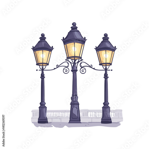 street lamp isolated on white