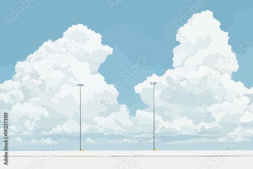 Street lamp and cloud and sky landscape 