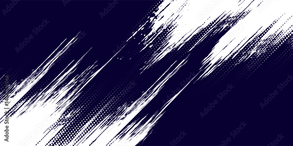 Obraz premium Dots halftone white and blue color pattern gradient grunge texture background. vector