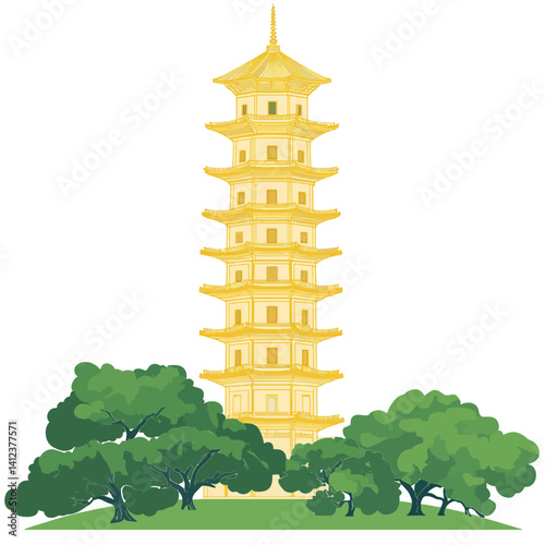 Yellow pagoda 
