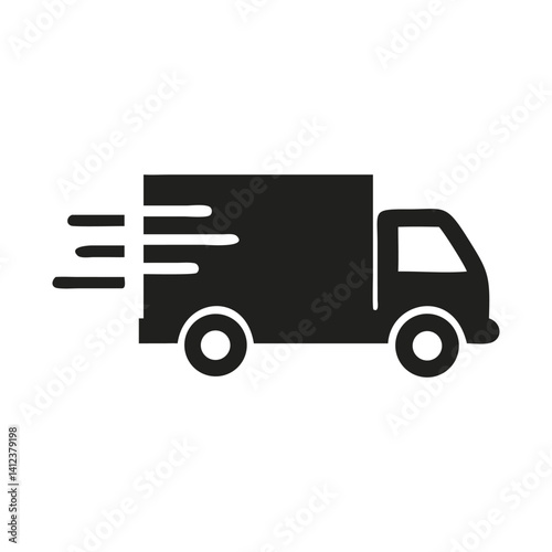 Delivery Truck Icon: Symbol of Speed and Logistics