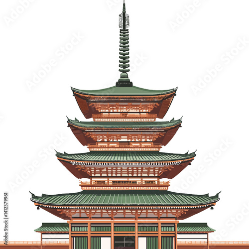 Pagoda isolated on white 
