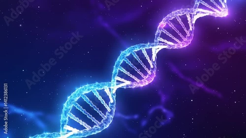 dna helix on blue background