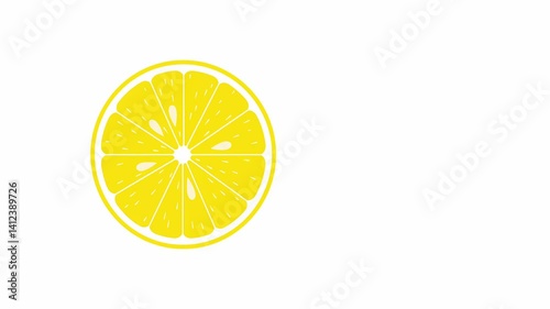 slice of lemon animated footage looping on white