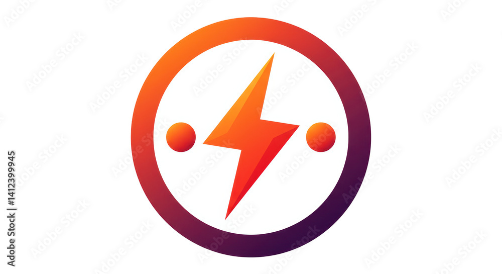 Obraz premium Isolated Lightning Bolt Circle