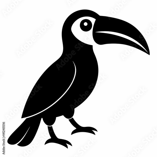 Bold Black Toucan Icon Design
