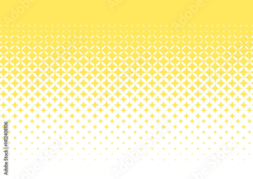 シンプルでかわいいキラキラのハーフトーンの黄色背景　ベクター　素材