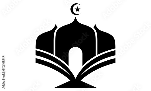 silhouette of mosque vector logo design