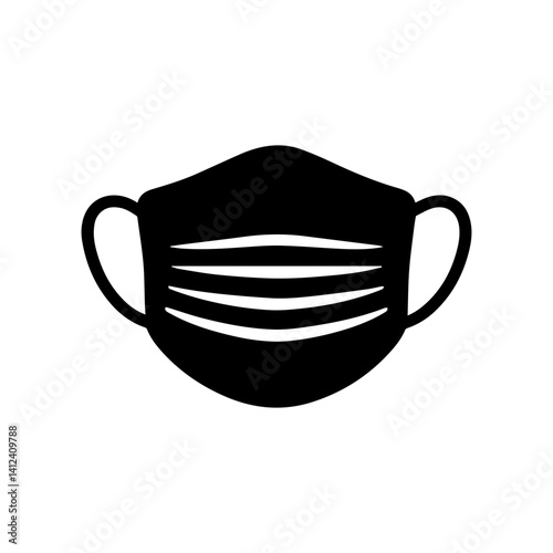 Surgical face mask icon with transparent background