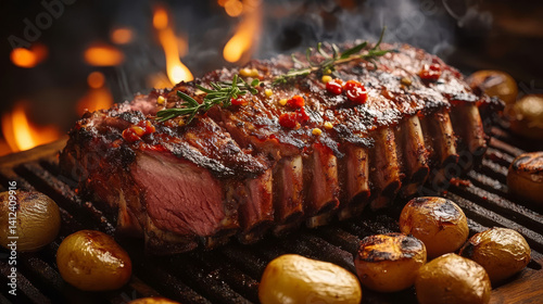 Grilled Meat with Crispy Edges