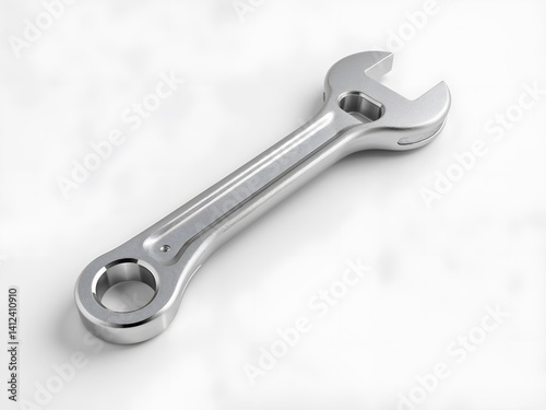 Obraz na płótnie Shiny wrench tool in metallic finish, ideal for mechanic or construction visuals. Generative AI w salonie