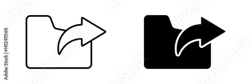 send folder icon set, send document symbol. modern design isolated on white background