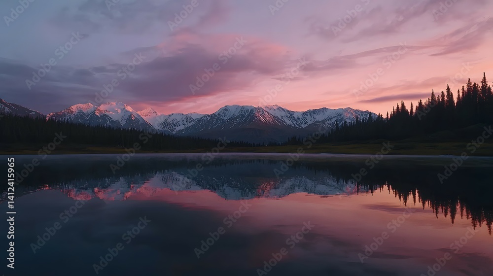 Obraz premium Sunset over Mountains Canmore Canada